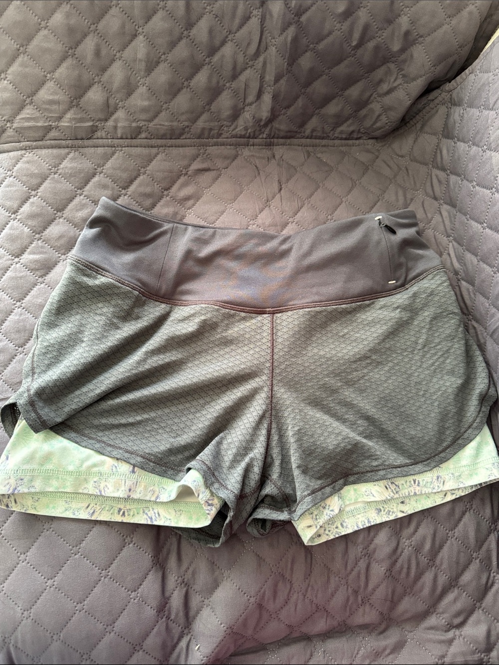 Women’s Cala Gray Athletic Layered Shorts - Lightweight Run & Training Size S